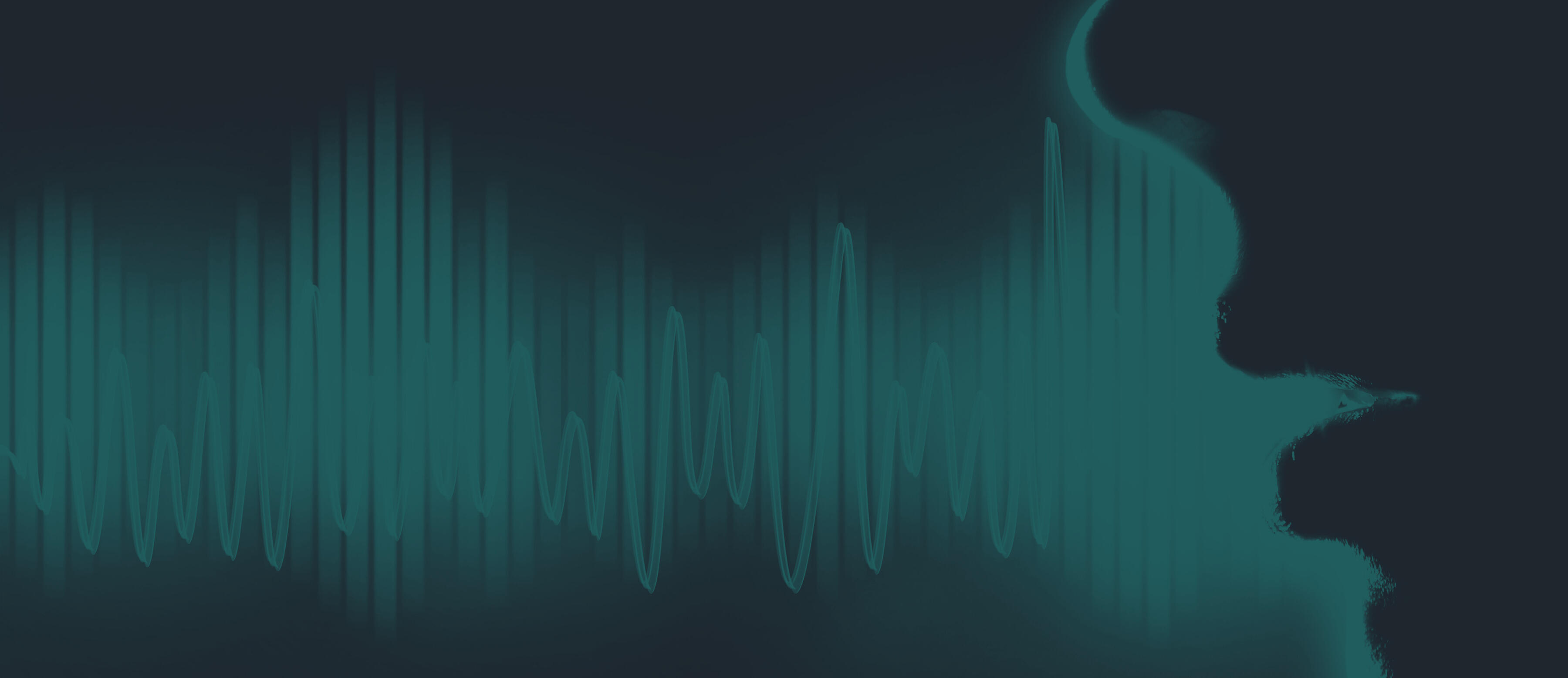 Illustration shows person speaking with sound waves in front of them